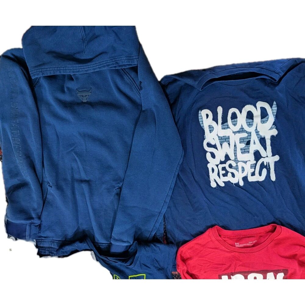 Under Armour Project Rock Boys Large Lot Shirts Shorts Hoodies Sleeveless YLG UA - Picture 4 of 4